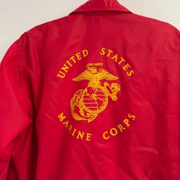 Vintage 80s Jacket Coat L United States Marine Corps Veteran Foreign Wars Red - Picture 8 of 10